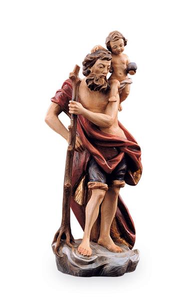 HEILIGER CHRISTOPHORUS, beschnitztes Holz, Deutschland 19. Jahrhundert —  Collectibles, Discover unique and rare auction treasures