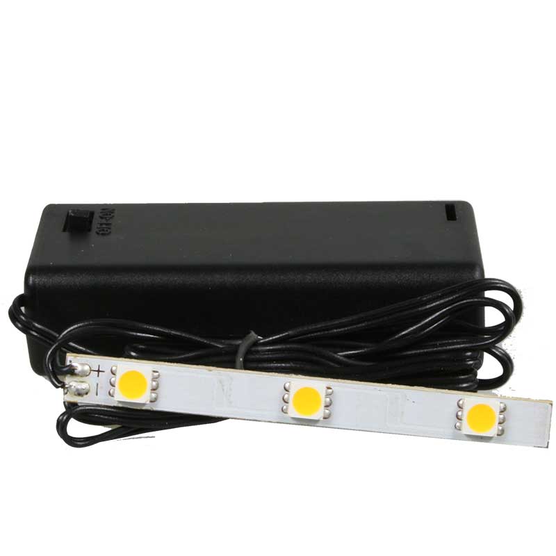 LED-Streifen mit Batteriebox für 2 x AA Batterien 1,5 V (Krippenbeleuchtung)